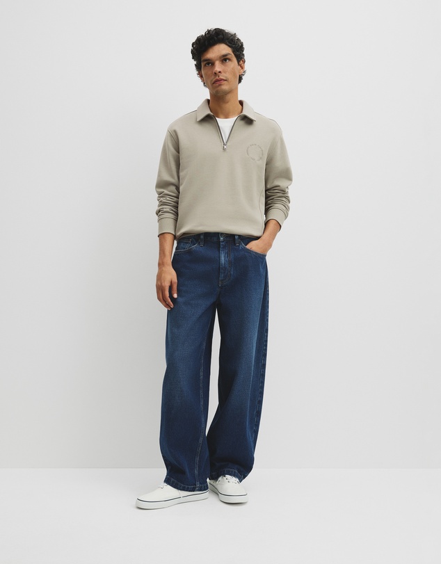 Country Road - Australian Cotton Long Sleeve Folded Collar Sweat