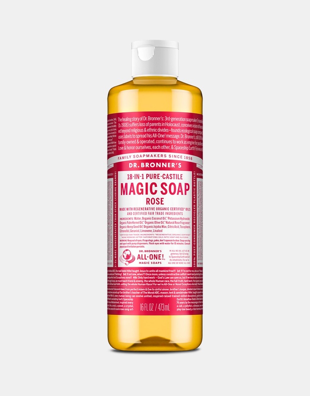 Dr Bronner's - Pure Liquid Castile Soap - Rose 473ml