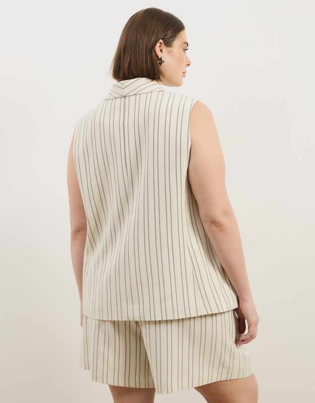 Atmos&Here Curvy - Dune Stripe Longline Vest