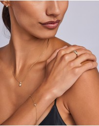 Zoe Olivia - 9K Gold Oval Lab Grown Diamond Drop Necklace