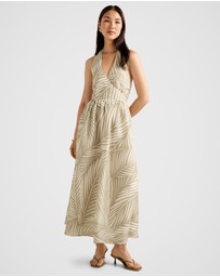 Forever New - Lilian Wrap Linen Halter Neck Midi Dress