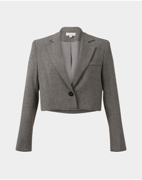 Forcast - Kai Checked Crop Blazer