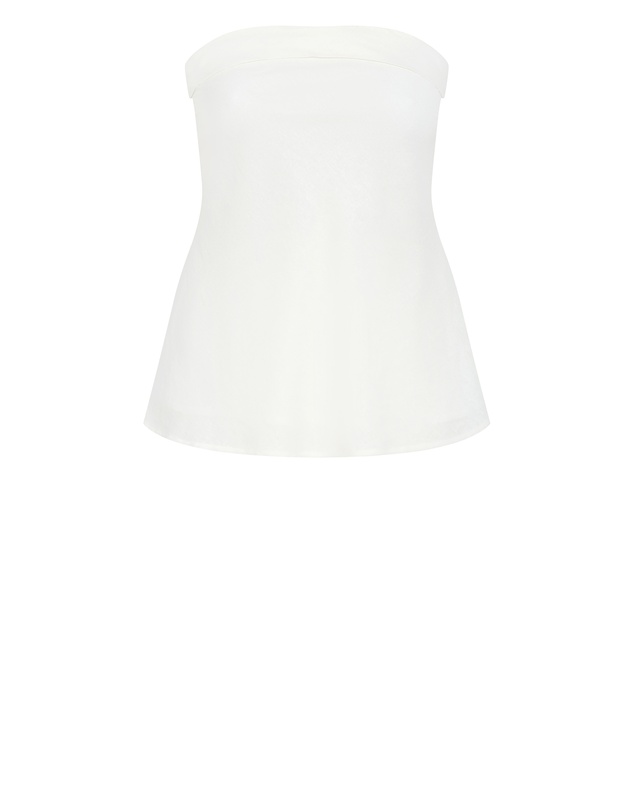 City Chic - Plus size Holly Strapless Linen Top- ivory