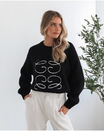 Esther & Co - Adelaine Knit - Black Print