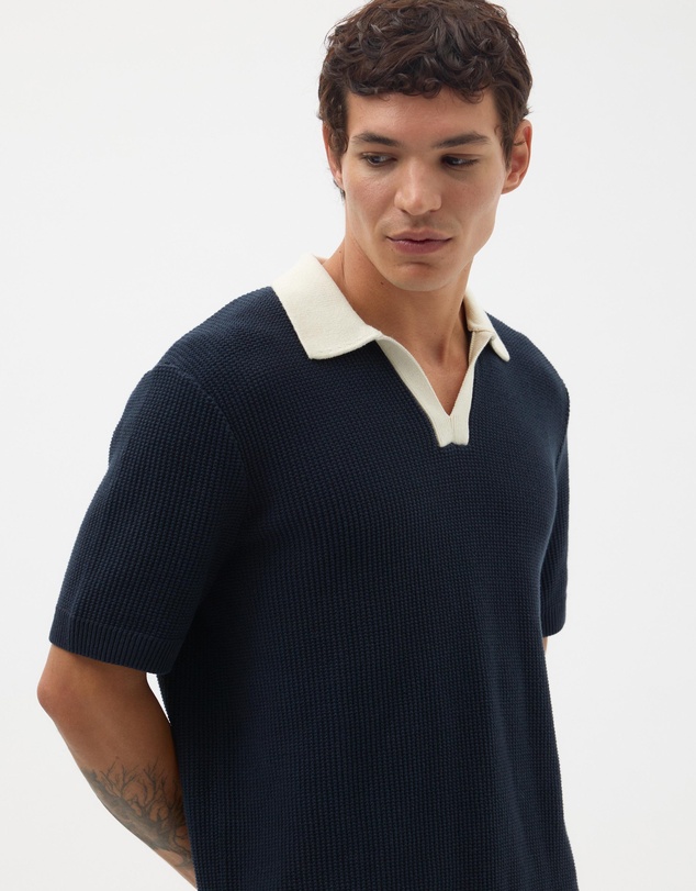 AERE - Contrast Collar Relaxed Cotton Polo