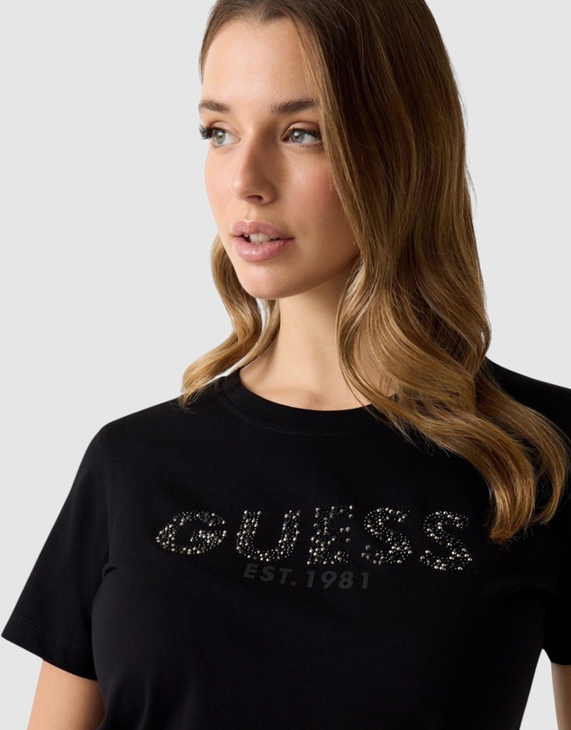GUESS - Short Sleeve Studs Script T-Shirt