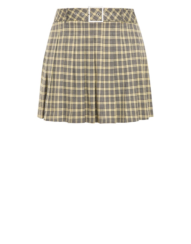 City Chic - Plus size Preppy Check Mini Skort - butter