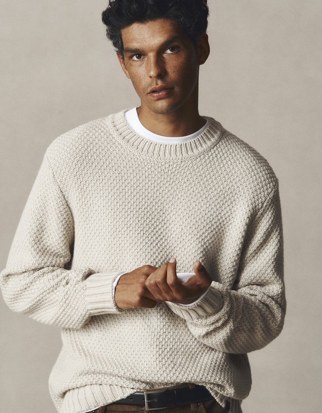 Country Road - Australian Good Earth Cotton Blend Textured Crew Knit