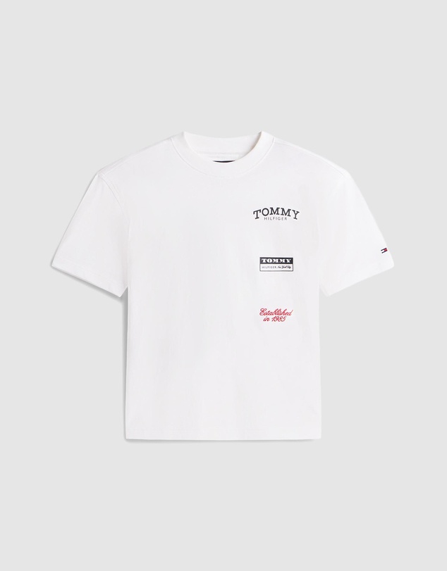Tommy Hilfiger - Back Multi Logo Print Jersey T-Shirt - Teens