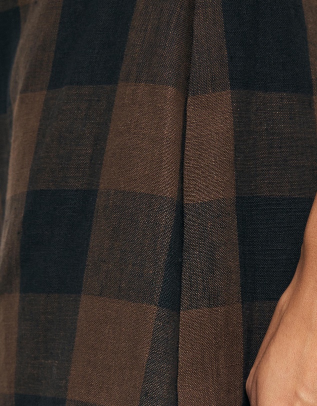 AERE - Inka Linen Gingham Mini Dress