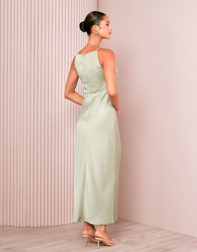 Azzurielle - Qarol Square Neck Maxi Dress