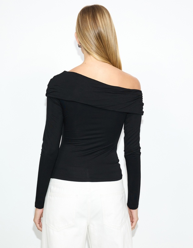 Dazie - Into The Night One Shoulder Jersey Long Sleeve Top