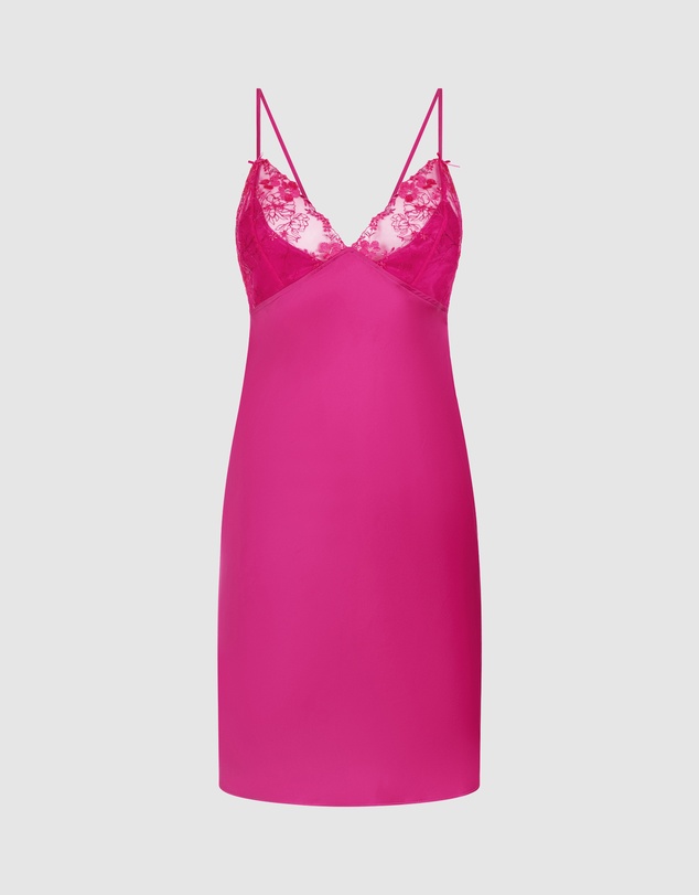 Hunkemoller - Short Satin Lace Peonie Slip Dress