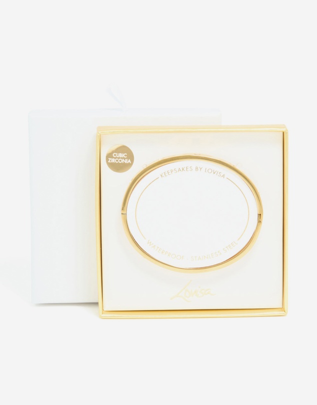 Lovisa - Waterproof Gold Plated Stainless Steel Evil Eye Cubic Zirconia Bangle