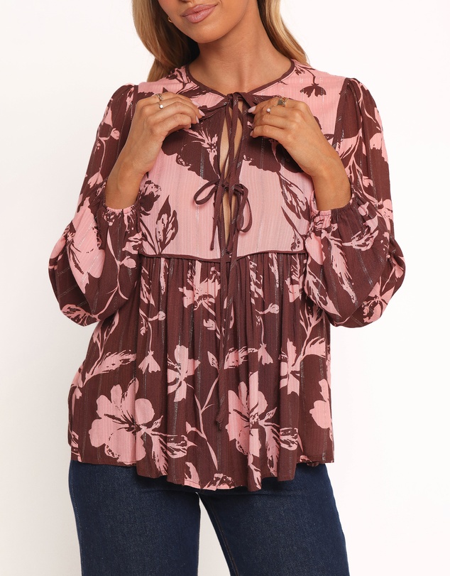 Petal & Pup - Nyla Top - Pink Brown Floral