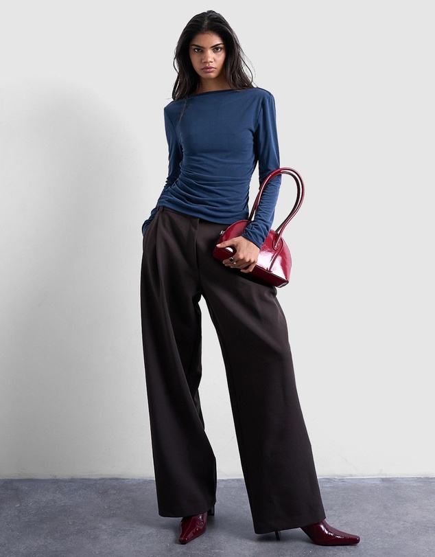 TOPSHOP - Cupro LS Cowl Back Top