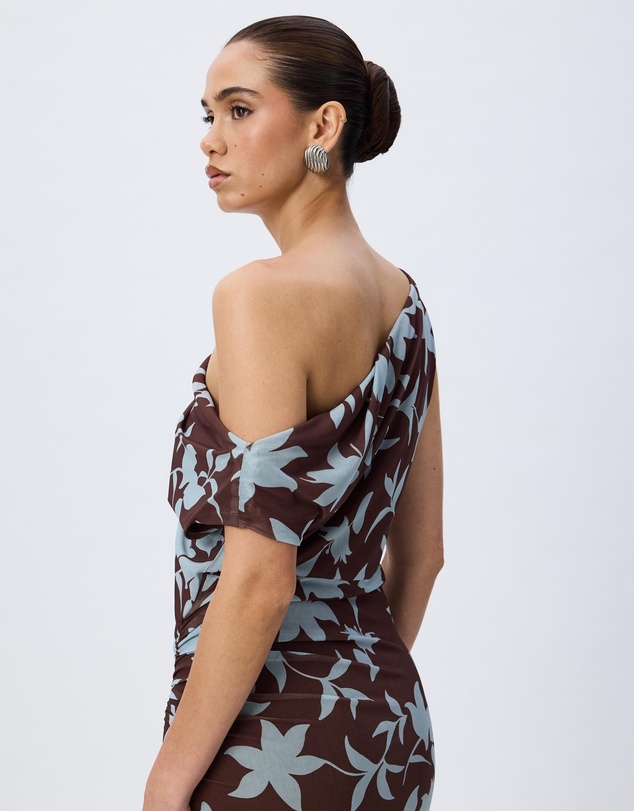 Tussah - Fiorella Off The Shoulder Printed Maxi Dress