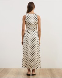 Atmos&Here - Lowen Satin Polka Dot Midi Dress