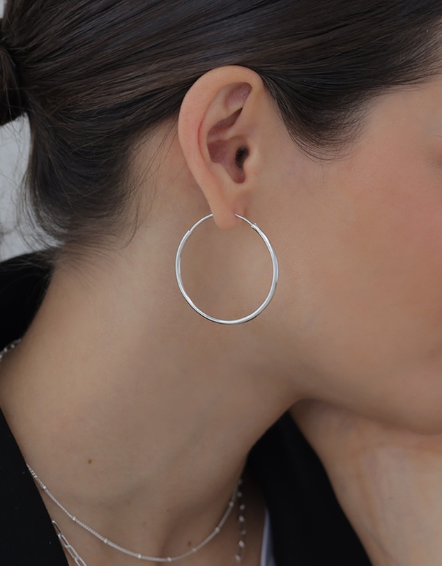 Elli Jewelry - Minimalist Hoop Earrings in 925 Silver