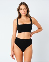UNE PIECE - Crinkle Cut Square Neck Bralette Bikini Top