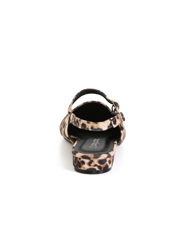City Chic - WIDE FIT Paisley Leopard Slingback Flat