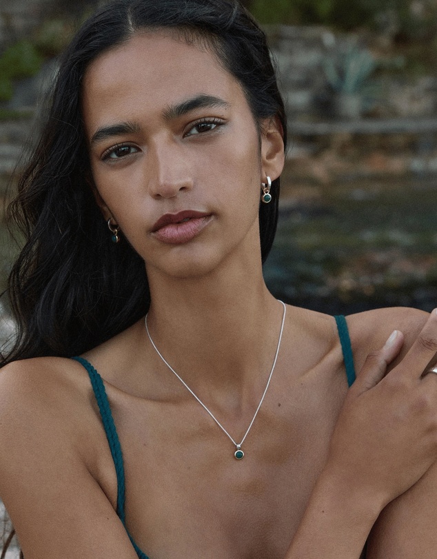 Najo - Solace 2-Tone Green Onyx Huggie Earring