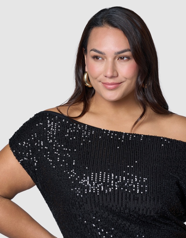 Pink Dusk by Curve Project - Platinum Nights Sequin Maxi Dress