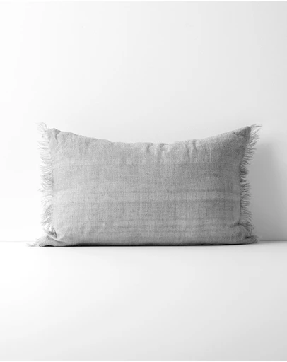 Aura Home - Vintage Linen Fringe Rectangle Cushion