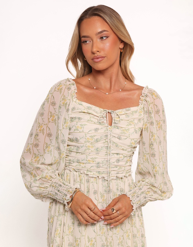 Petal & Pup - Keziah Long Sleeve Maxi Dress - Yellow Floral
