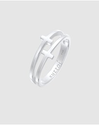 Kuzzoi - ICONIC EXCLUSIVE - Ring Men Set Basic Cross in 925 Sterling Silver
