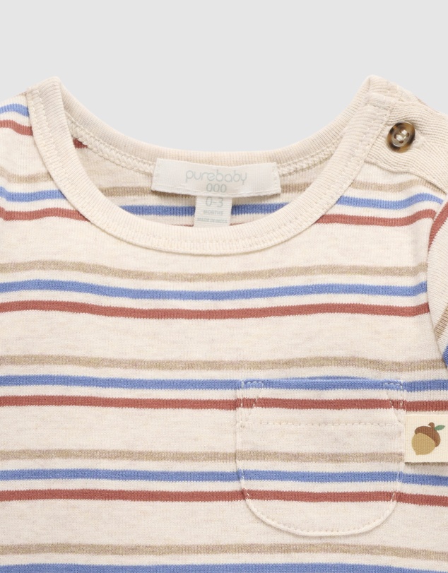 Purebaby - Striped Bodysuit -Kids-Babies