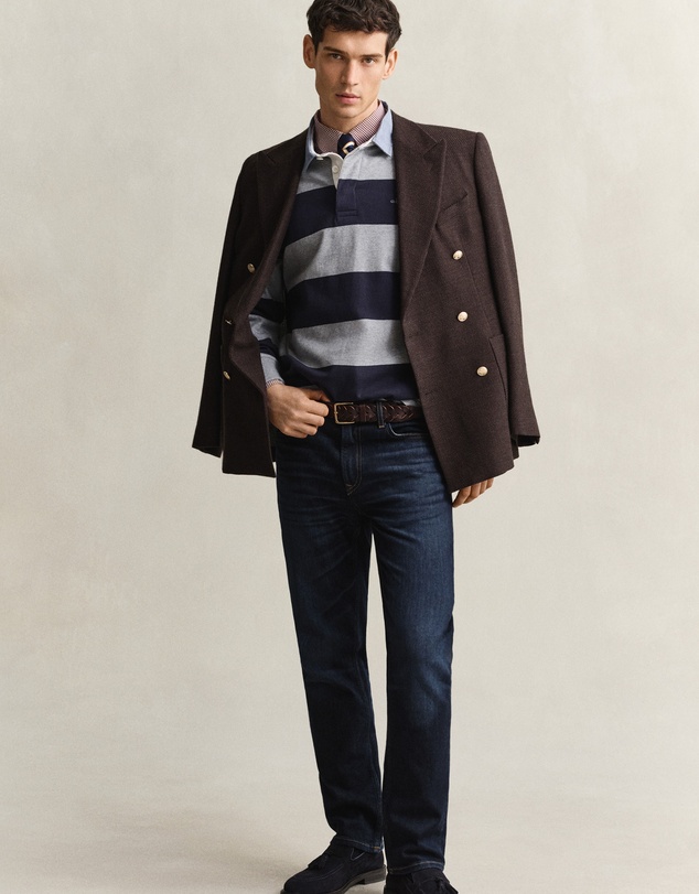 Gant - Chambray Collar Striped Heavy Rugger