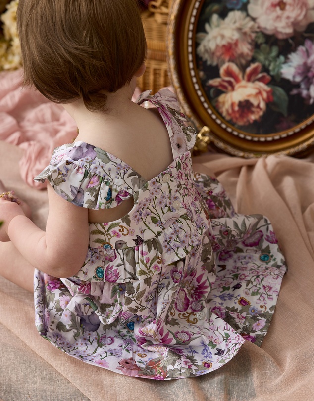 Fleur Harris - 'Heirloom Treasures' Camelia Dress in Gardenia