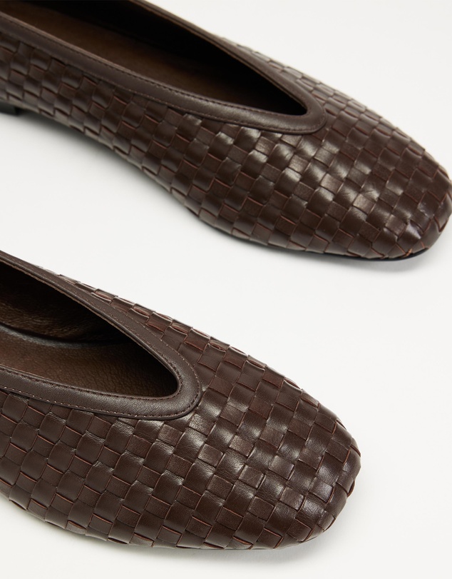 AERE - Woven Leather Ballet Flats