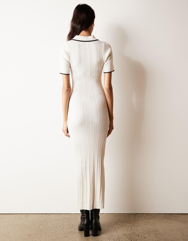 Atmos&Here - Olaria Contrast Knit Midi Dress