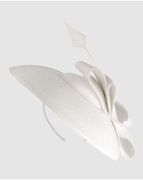 Max Alexander - Saucer White Racing Fascinator Hat
