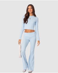 EDIKTED - Coffee Break Ribbed Flare Leggings