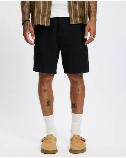 Rhythm - Worn Path Textured Linen Shorts