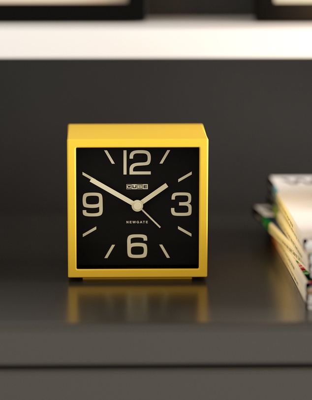 Newgate - Newgate Cube Mantel Clock-Citrus Yellow