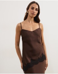 Atmos&Here - Leoni Asymmetric Lace Satin Cami