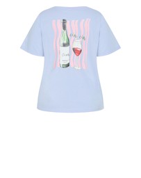 City Chic - Plus size Sammy Cin Cin Tee - baby blue