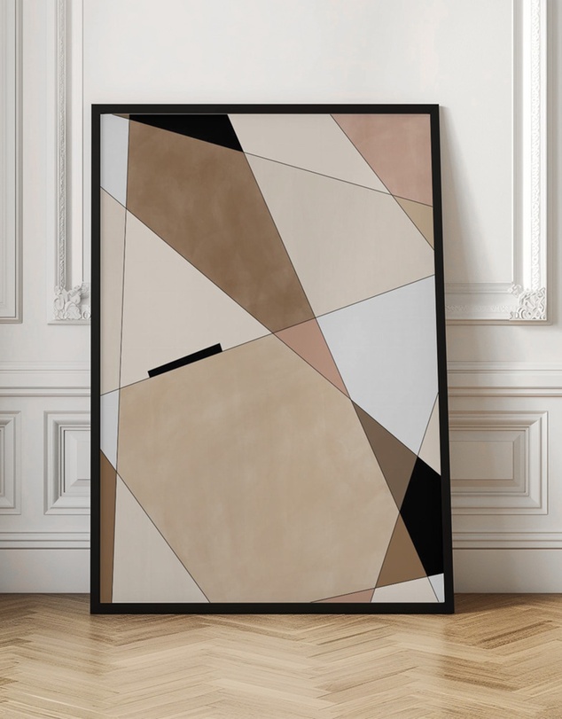 Olive et Oriel - Geometric Beige Art No.1 by Elena Ristova Art Print