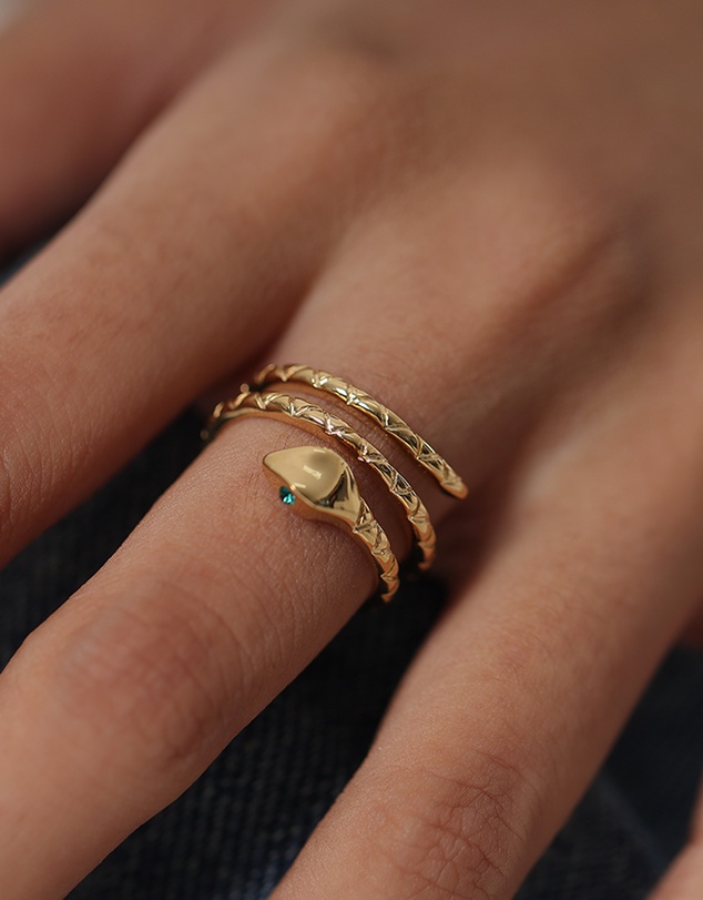 Elli Jewelry - Crystal Band Ring in Gold-Plated 925 Silver