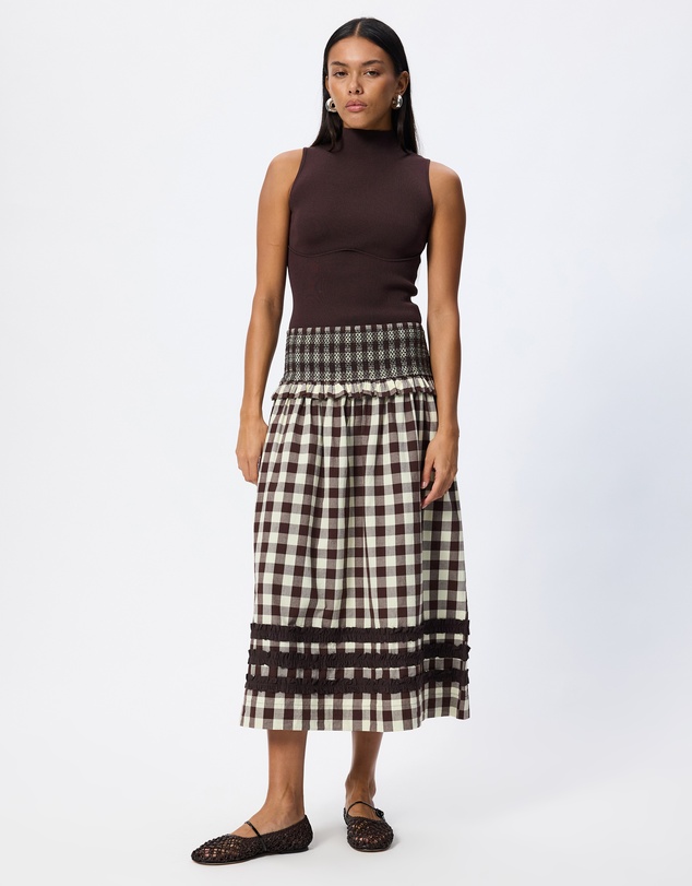 Damson Madder - Ava Ruffle Midi Skirt