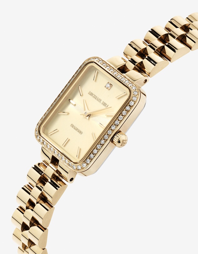Michael Hill - Women's 0.20 Carat TW Diamond Bezel Watch in Gold Tone Stainless Steel