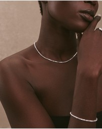 Najo - Quadrille Silver Necklace (45cm+ext)