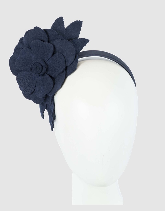 Max Alexander - Felt Navy Flower Racing Fascinator Headband