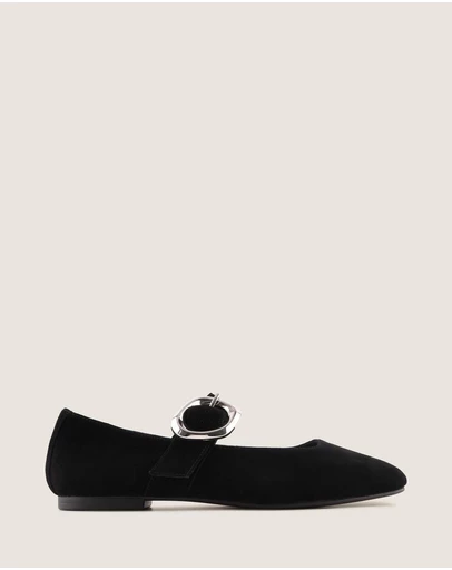 Shelly Shen - Levon Ballet Flats Black Suede