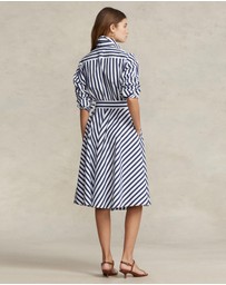 Polo Ralph Lauren - Belted Wide-Stripe Cotton Shirtdress