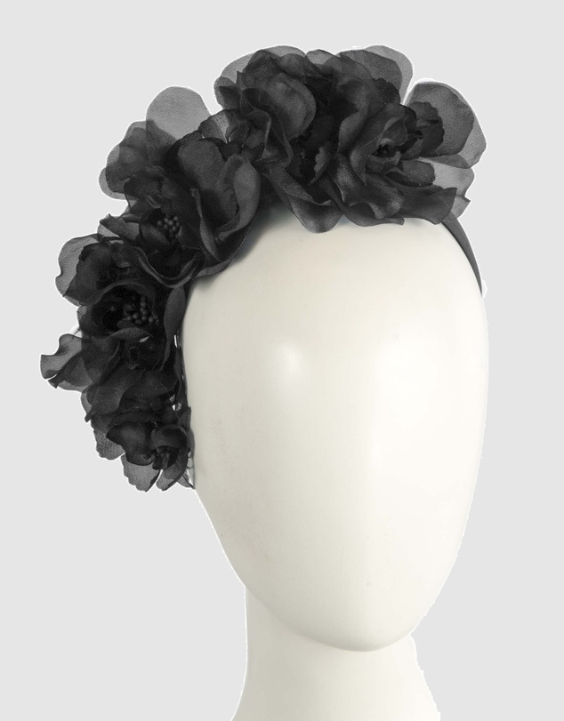 Max Alexander - Black Flower Headband Fascinator